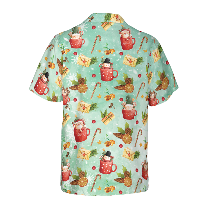 Drune | Hyperfavor Santa Weihnachtsmuster 1 Muster Hawaiian Shirt, Weihnachtshemden Kurzarm Hemd mit Knopfleiste für Männer und Frauen
