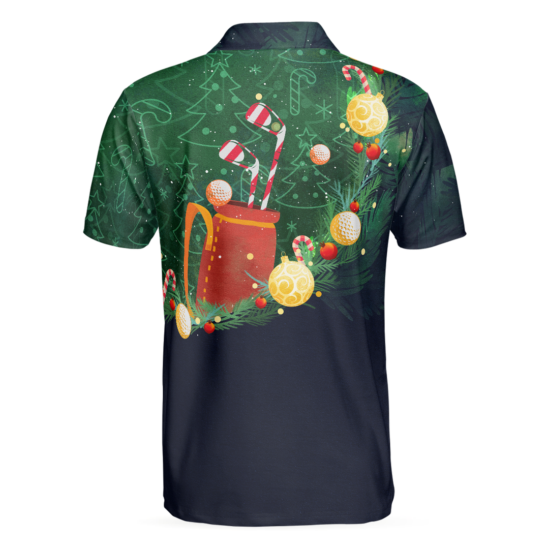 Drune | Weihnachts Golf Polohemden - Herren Golf Polohemden Kurzarm - Santa Golfspiel Muster Shirt - Weihnachts Shirt Geschenkidee für Männer
