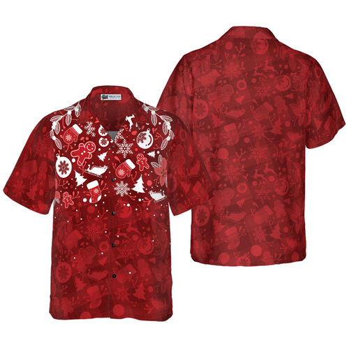Drune | Hyperfavor Weihnachts-Hawaiian-Shirts für Männer und Frauen, Weihnachts-Lebkuchenmann-Hawaiian-Shirt mit Knopfleiste Kurzarm