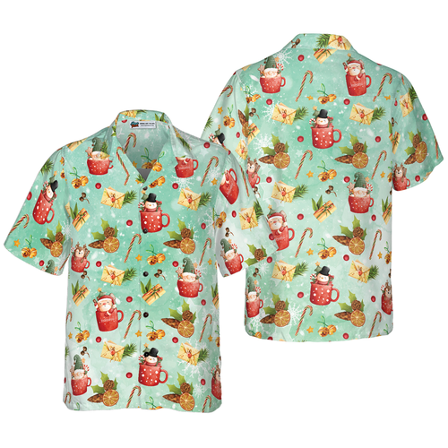 Drune | Hyperfavor Santa Weihnachtsmuster 1 Muster Hawaiian Shirt, Weihnachtshemden Kurzarm Hemd mit Knopfleiste für Männer und Frauen