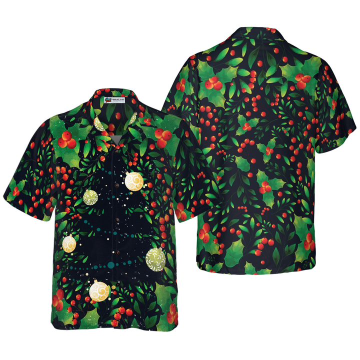 Drune | Hyperfavor Weihnachtsbaum-Muster Hawaiian-Shirt, Weihnachtshemden Kurzarm Button-Down-Shirt für Männer und Frauen