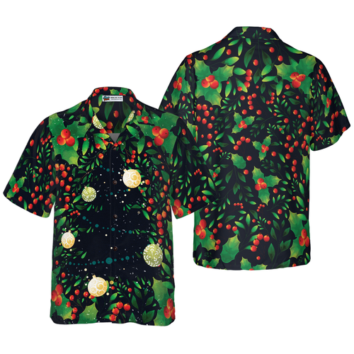 Drune | Hyperfavor Weihnachtsbaum-Muster Hawaiian-Shirt, Weihnachtshemden Kurzarm Button-Down-Shirt für Männer und Frauen