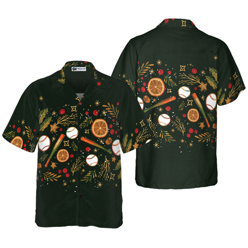 Drune | Hyperfavor Weihnachten Hawaiian-Shirts für Männer und Frauen, Weihnachts-Baseballmuster Hawaiian-Shirt mit Knopfleiste Kurzarm