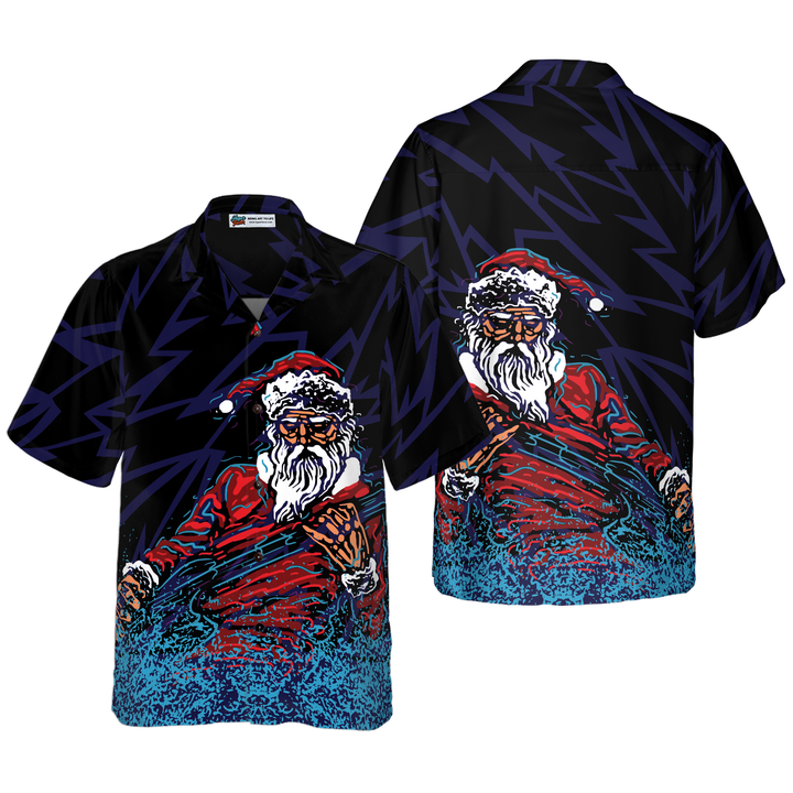 Drune | Hawaiian Hemden, Rock Santa Shirt Kurzarm, Weihnachtshemden Geschenkidee für Männer und Frauen