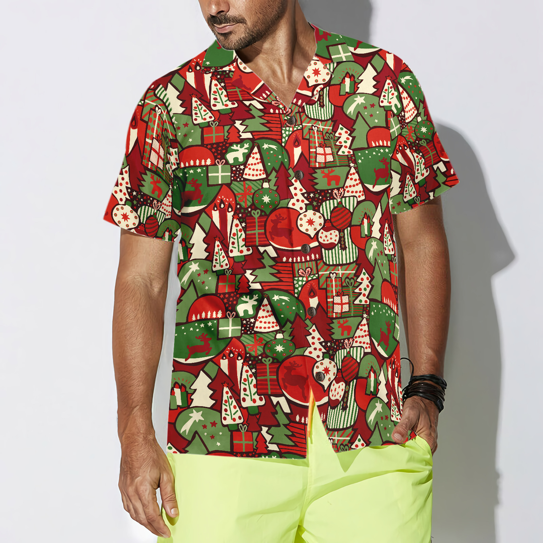 Drune | Hawaiian Hemden, Weihnachtsgeschenk Musterhemd Kurzarm, Weihnachtshemd Geschenkidee für Männer und Frauen