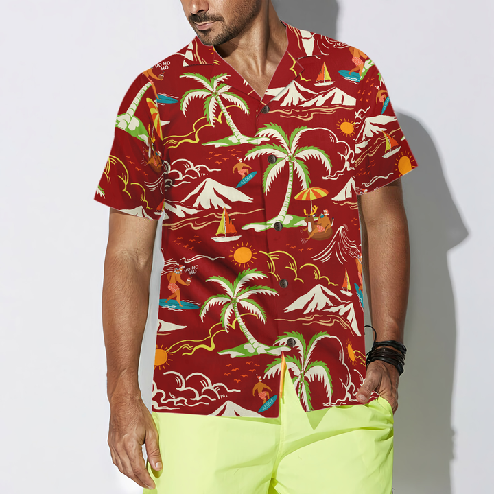 Drune | Hyperfavor Weihnachts-Hawaiian-Shirts, Santa Strand Sommer Muster 1 Shirt Kurzarm, Weihnachts-Shirt Geschenkidee für Männer und Frauen