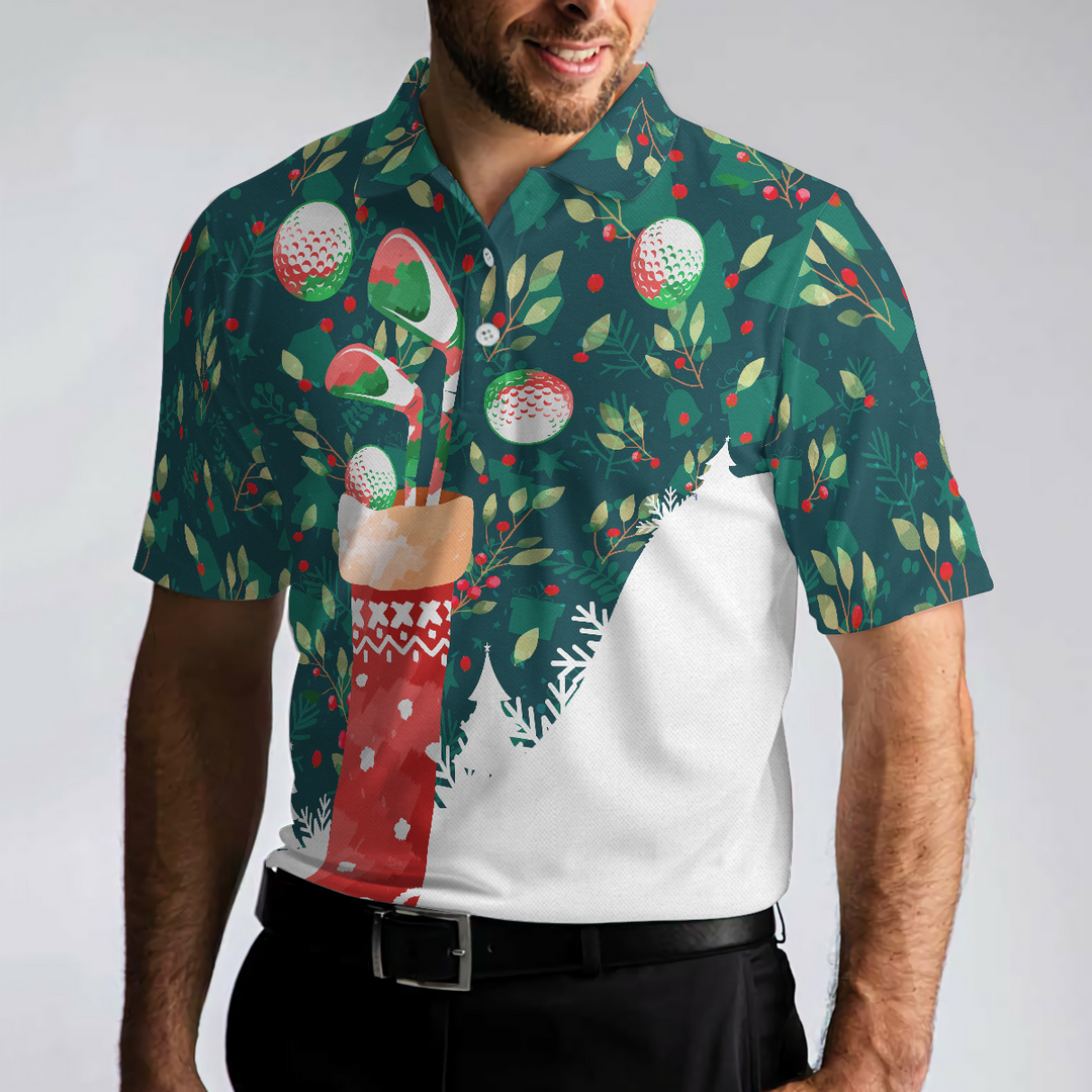 Drune | Weihnachts-Golf-Polo-Shirts für Männer und Frauen, Weihnachtssocken mit Golfball-Muster Herren-Shirt Kurzarm