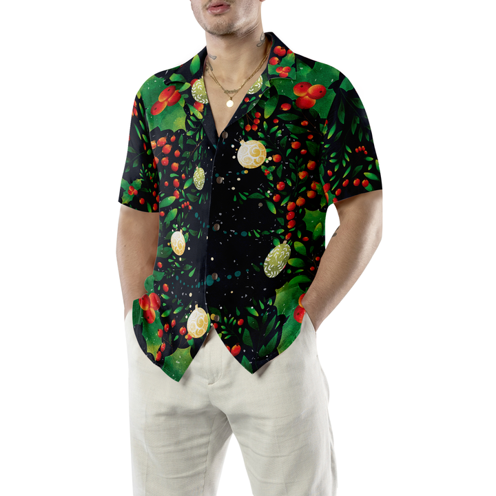Drune | Hyperfavor Weihnachtsbaum-Muster Hawaiian-Shirt, Weihnachtshemden Kurzarm Button-Down-Shirt für Männer und Frauen