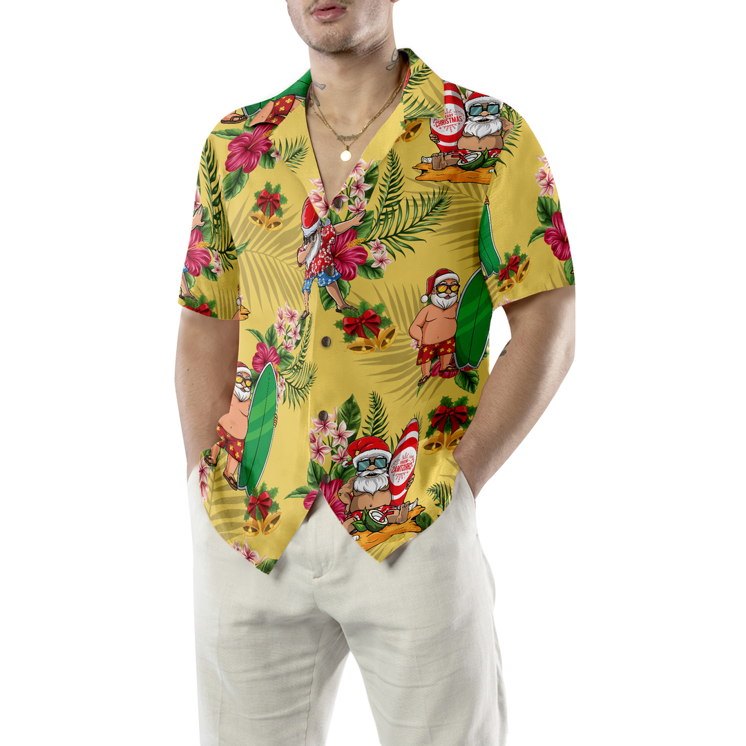 Drune | Frohe Weihnachten Santa Claus Surfing Dab Hawaiian Shirt