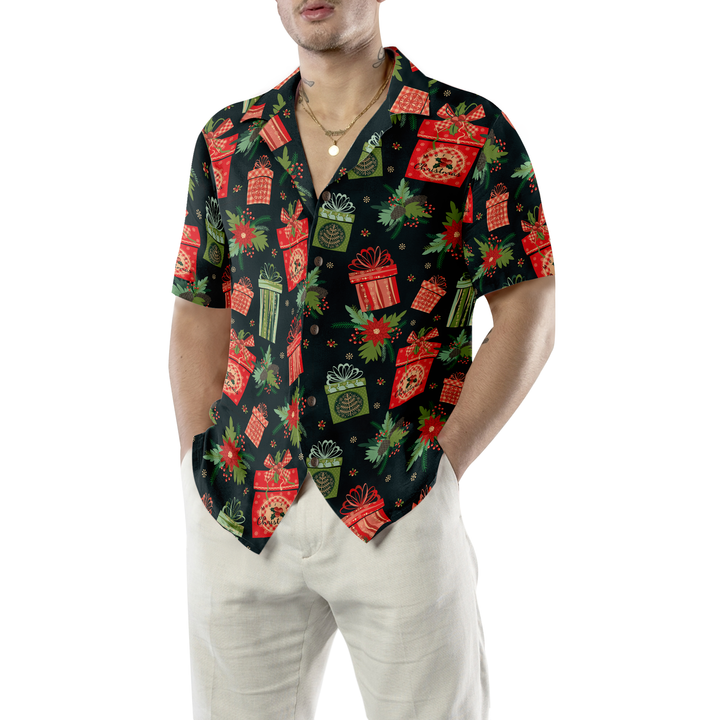 Drune | Hyperfavor Weihnachten Hawaiian Hemden, Weihnachtsgeschenk Musterhemd Kurzarm, Weihnachtshemd Ideen Geschenk für Männer und Frauen