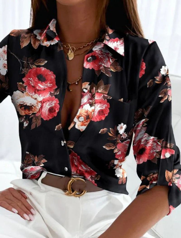 Drune | Damen-Sommerbluse mit Umlegekragen
