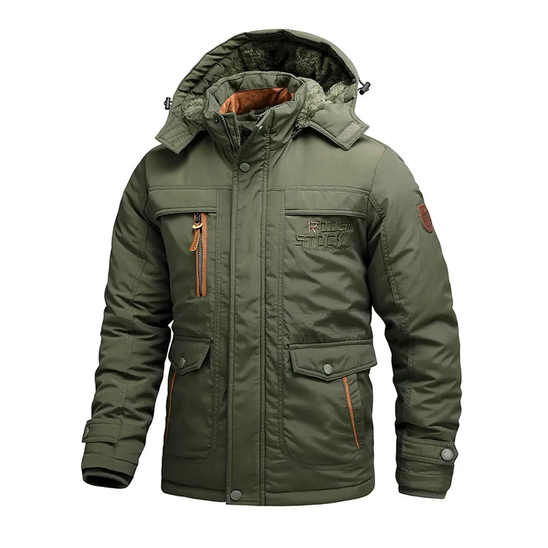 Drune | Herren Winterjacke Taktisch Wasserdicht mit Abnehmbarer Kapuze