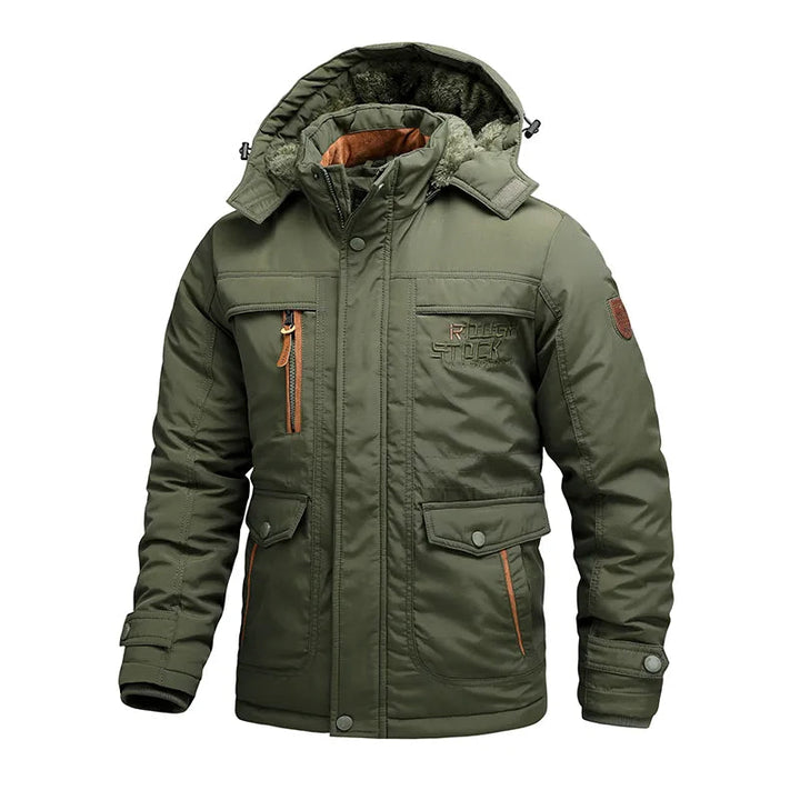 Drune | Herren Winterjacke Taktisch Wasserdicht mit Abnehmbarer Kapuze