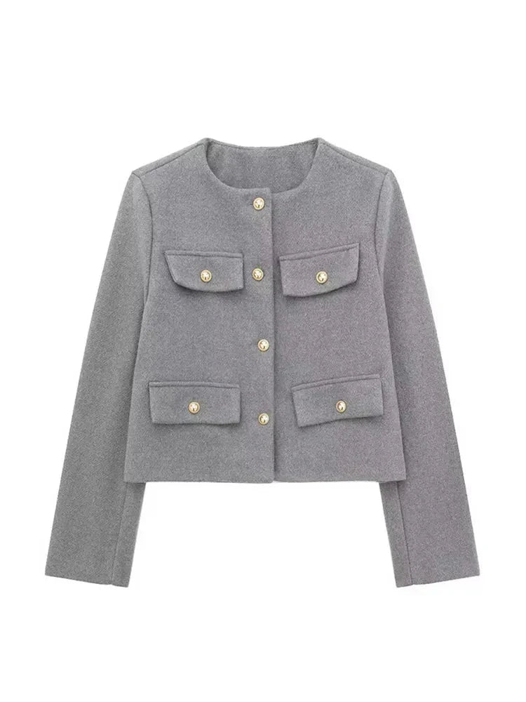 Drune | Kurzjacke mit Knopfdetails Herbst