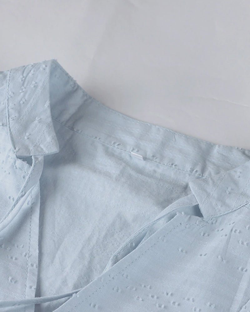 Drune | Entspanntes Boho-Hemdkleid mit V-Ausschnitt für Damen