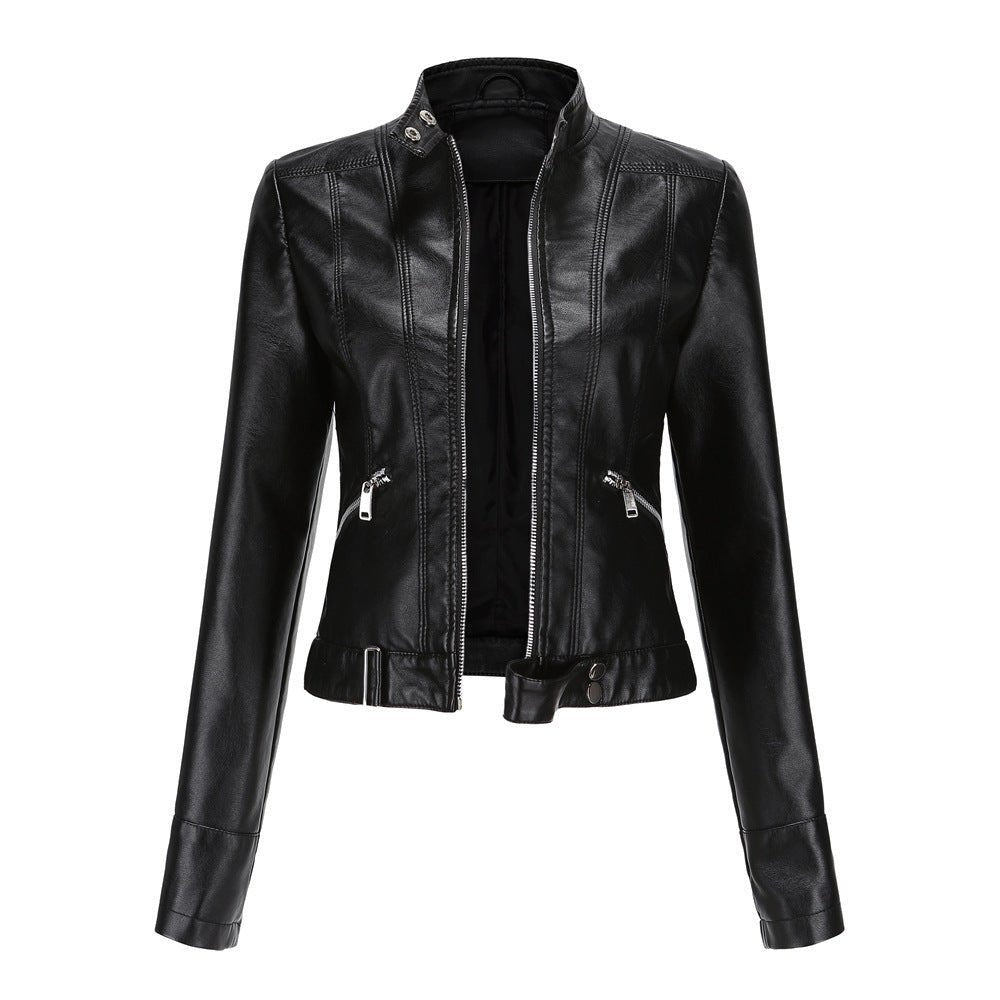 Drune | Jacke Im Biker Stil Kurzjacke mit Reißverschluss und Stehkragen