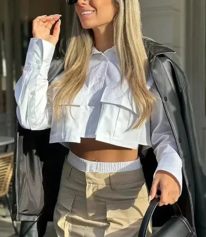 Drune | Bequeme Cropped Hemd für Frauen