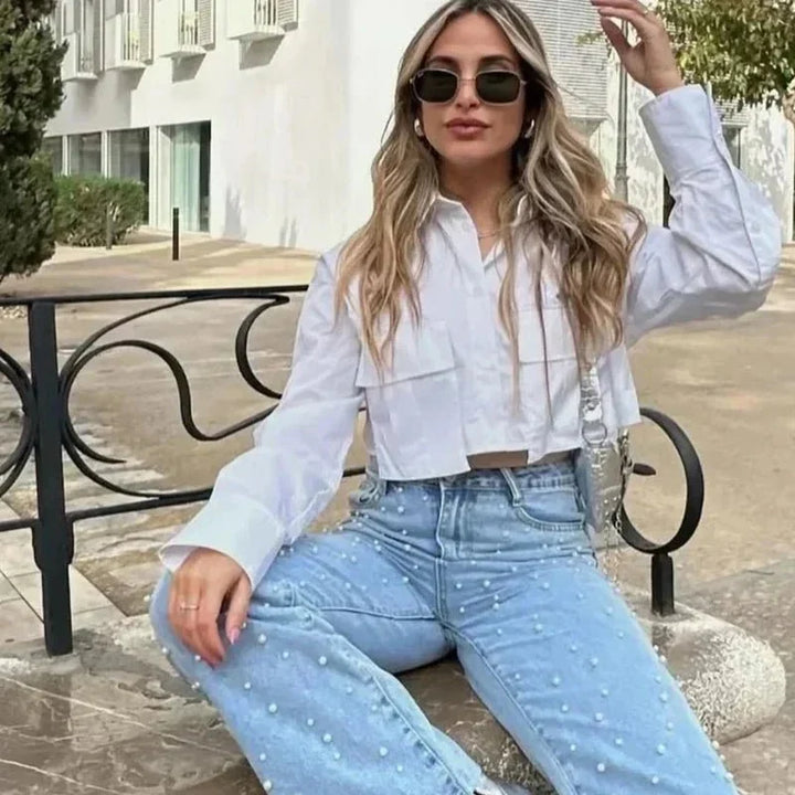 Drune | Bequeme Cropped Hemd für Frauen