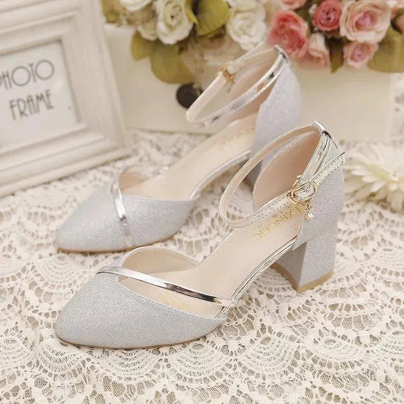 Drune | Elegante Blockabsatzschuhe für Frauen Knöchelriemen