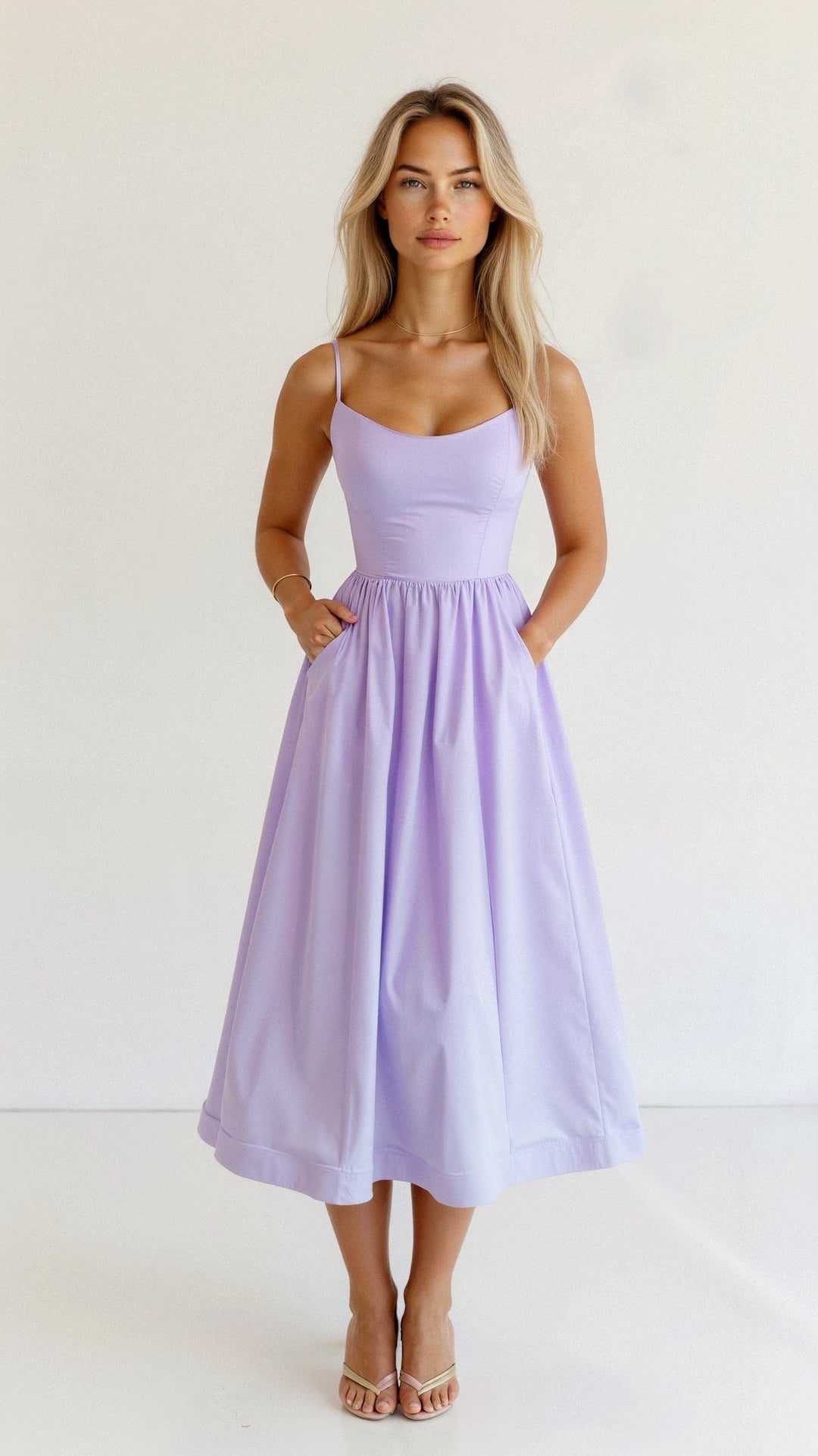 Drune | Elegantes Ärmelloses Midikleid für Damen