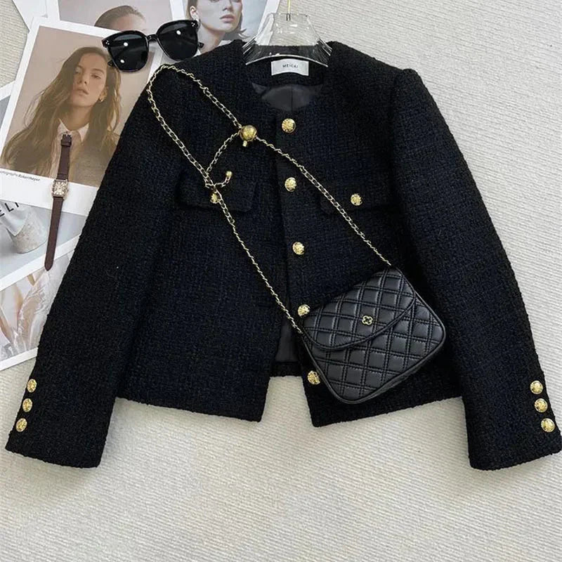 Drune | Cropped Blazer mit Knöpfen Runder Hals