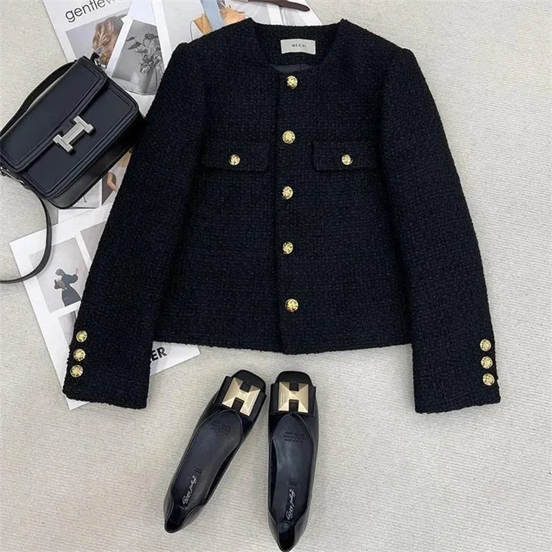 Drune | Cropped Blazer mit Knöpfen Runder Hals