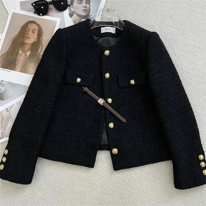 Drune | Cropped Blazer mit Knöpfen Runder Hals