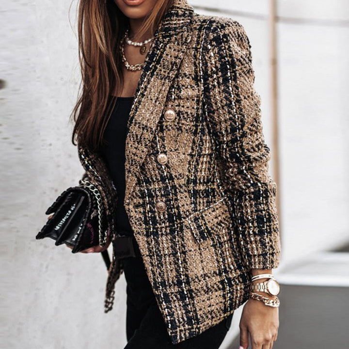 Drune | Karierte Blazer mit Knöpfen Lange Ärmel