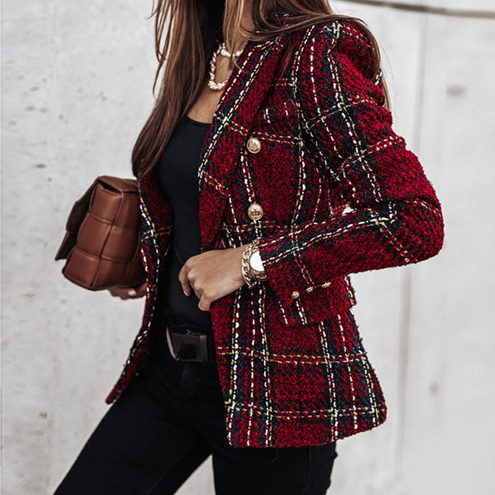 Drune | Karierte Blazer mit Knöpfen Lange Ärmel