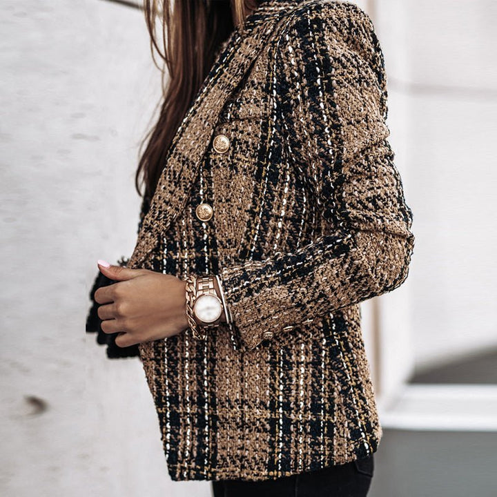 Drune | Karierte Blazer mit Knöpfen Lange Ärmel