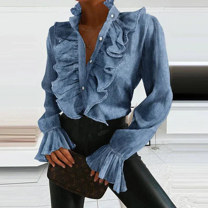Drune | Elegante Bluse Rüschendetails Lange Ärmel
