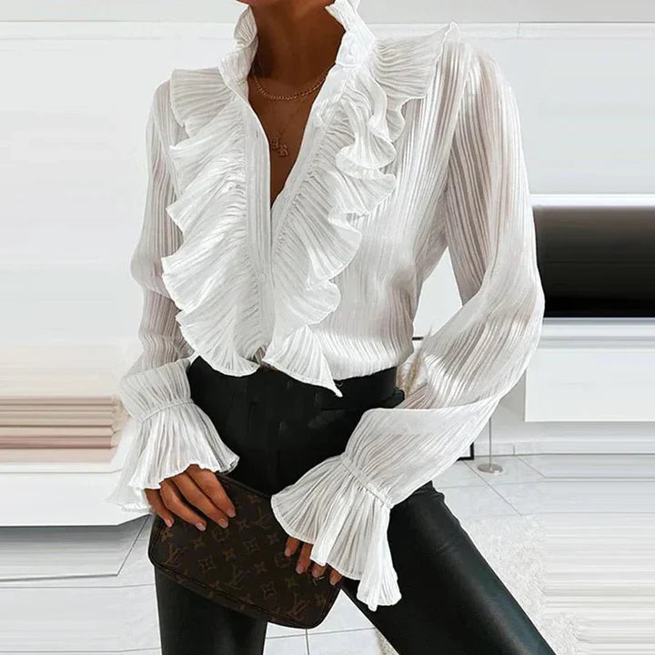 Drune | Elegante Bluse Rüschendetails Lange Ärmel