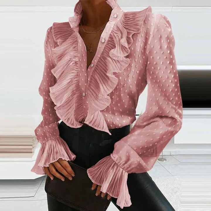 Drune | Elegante Bluse Rüschendetails Lange Ärmel