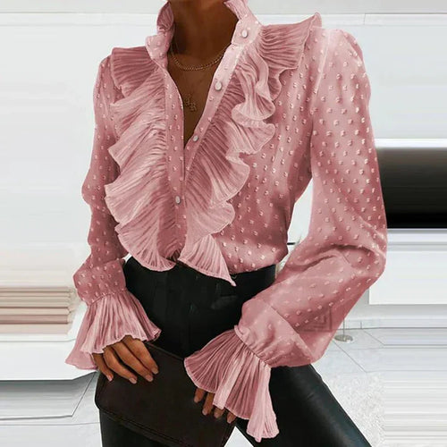 Drune | Elegante Bluse Rüschendetails Lange Ärmel