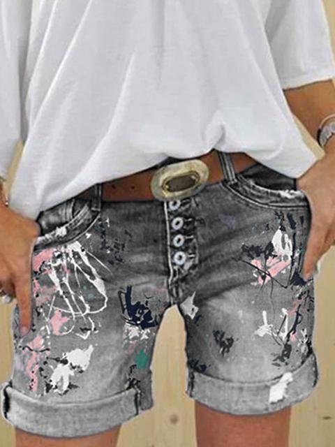 Drune | Multi Knopf-Druck Denimshorts