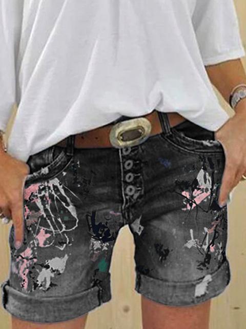 Drune | Multi Knopf-Druck Denimshorts
