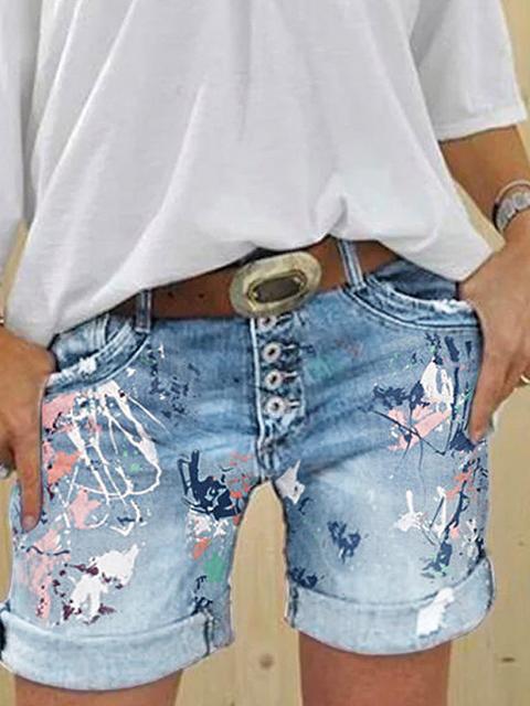 Drune | Multi Knopf-Druck Denimshorts
