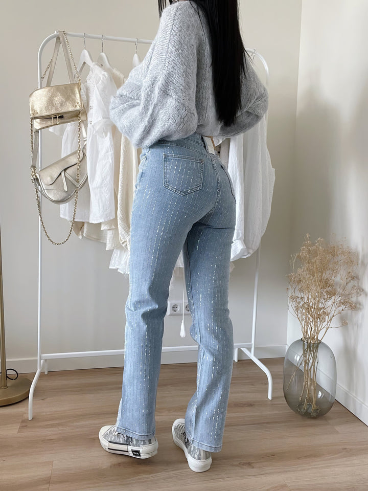 Drune | Denim Sparkle Pants mit Glitzer