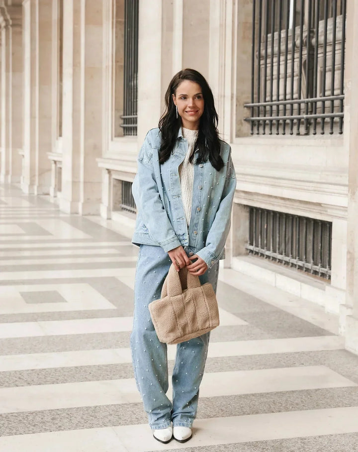 Drune | Denim Sparkle Pants mit Glitzer