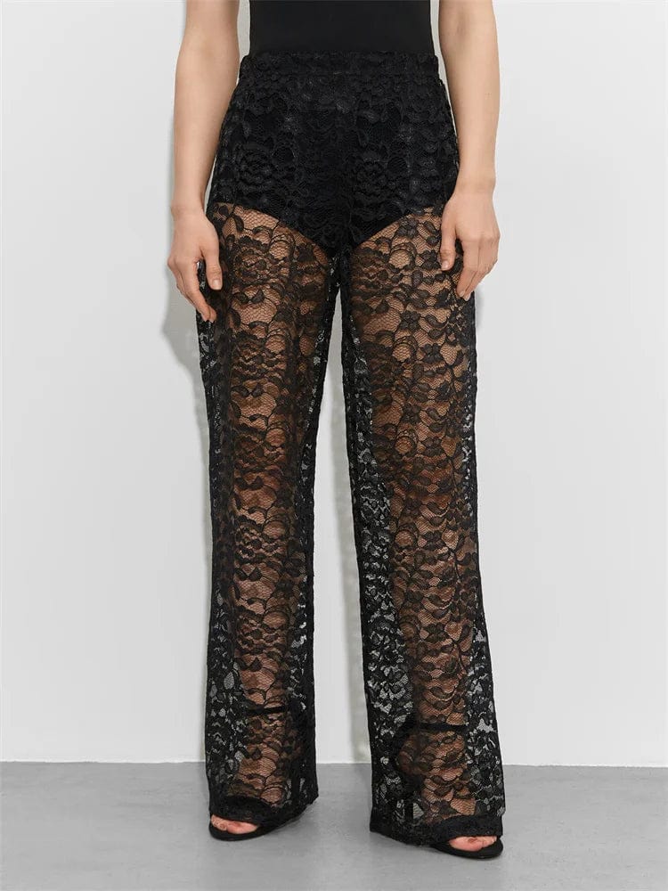 Drune | Spitzenhose Elegante Weiße & Schwarze Spitzenhose