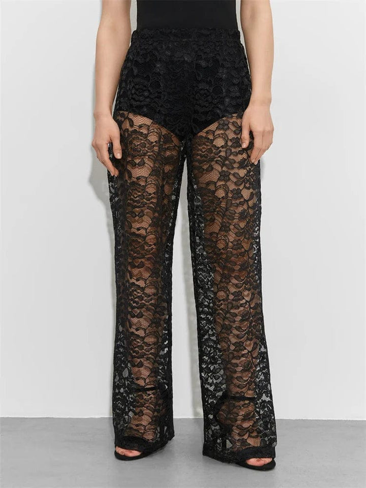 Drune | Spitzenhose Elegante Weiße & Schwarze Spitzenhose