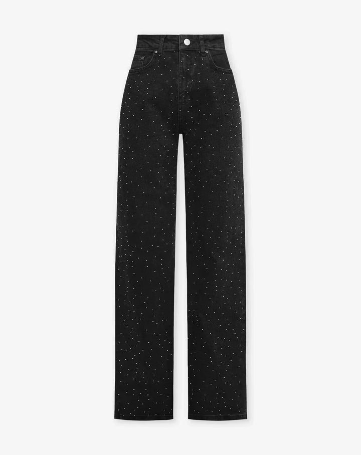 Drune | Denim Sparkle Pants mit Glitzer