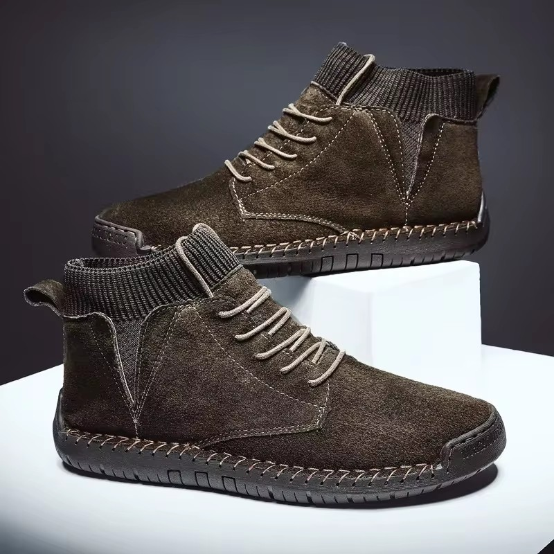 Retro-Wildlederschuhe mit Ripp- und Stichmuster Drune Drune