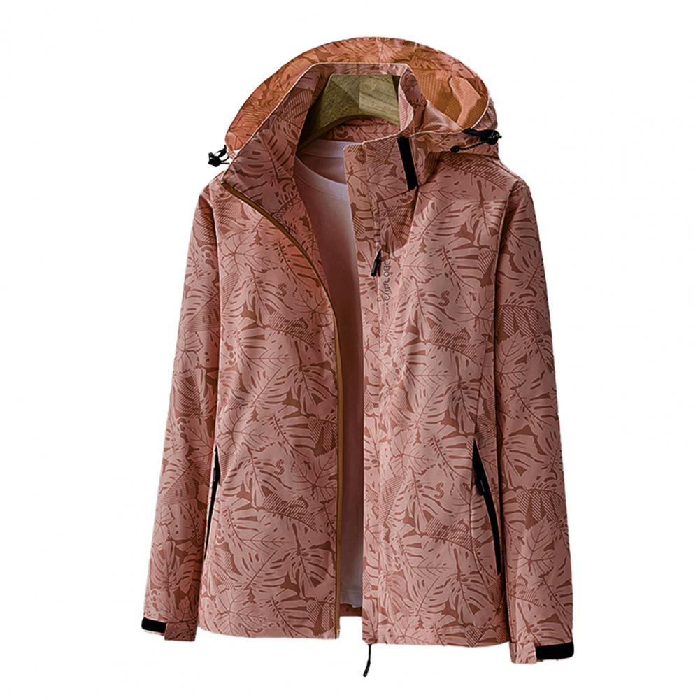 Drune | Women's waterproof outdoor jacket – lightweight with hood &amp; floral pattern