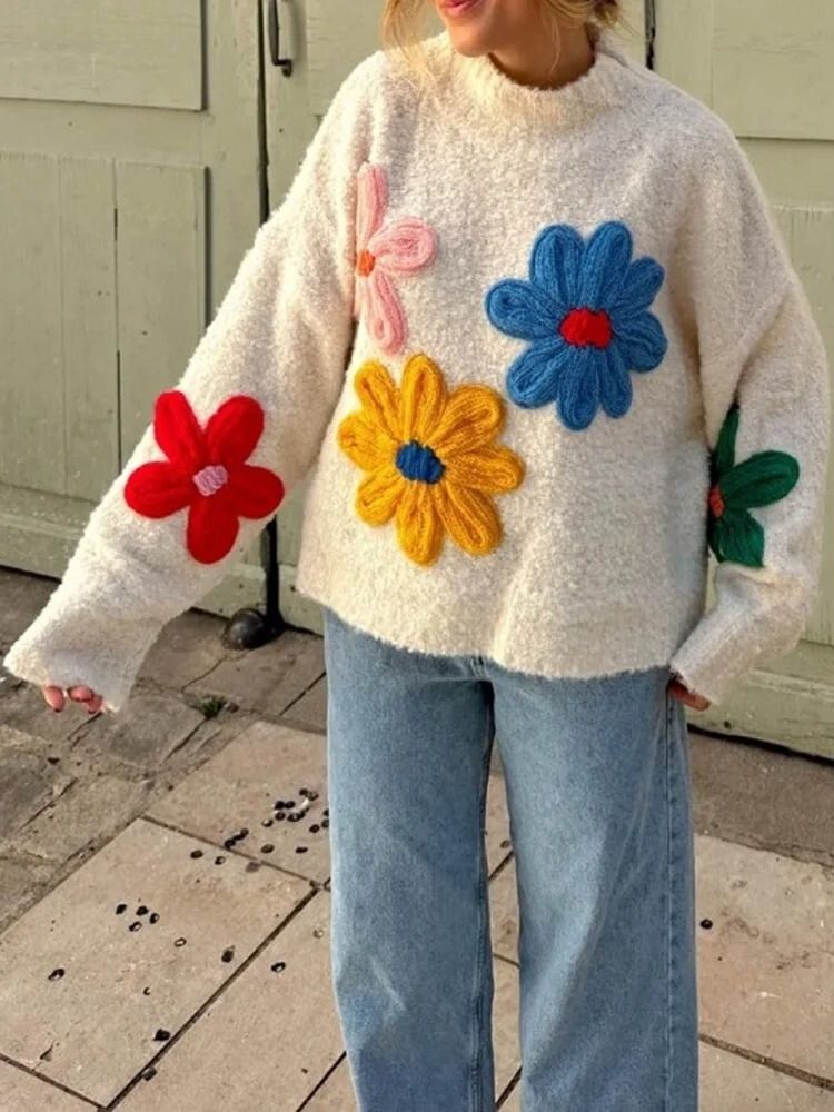 Drune | Floral Strickpullover für Damen