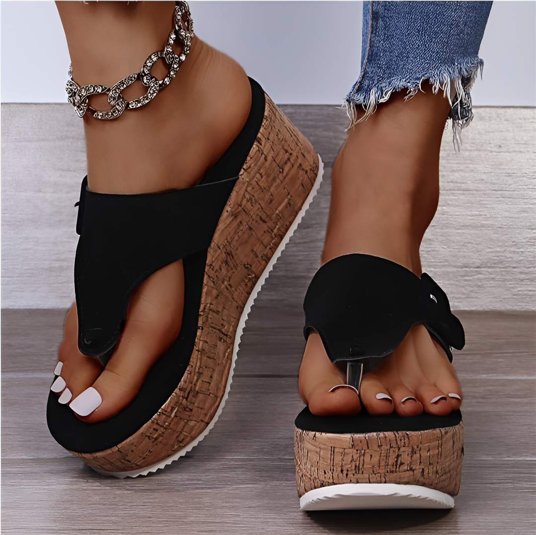 Drune | Orthopädische Sandalen Mit Korkabsatz