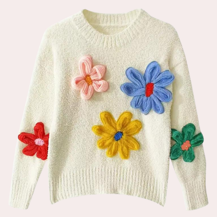 Drune | Modischer Pullover Mit Blumenmuster Für Frauen