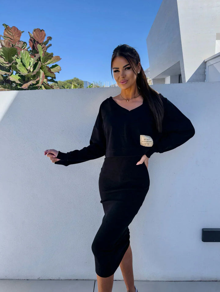 Drune | Set aus Kurzem Sweatshirt und Rock aus Baumwolle