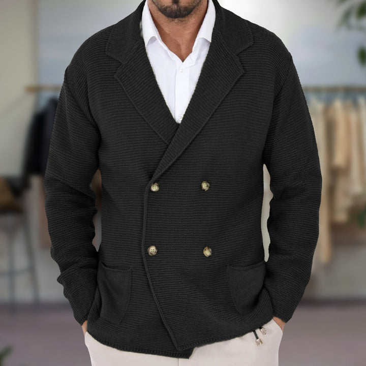 Drune | Herren Doppelreihiger Blazer - Im Strickstil