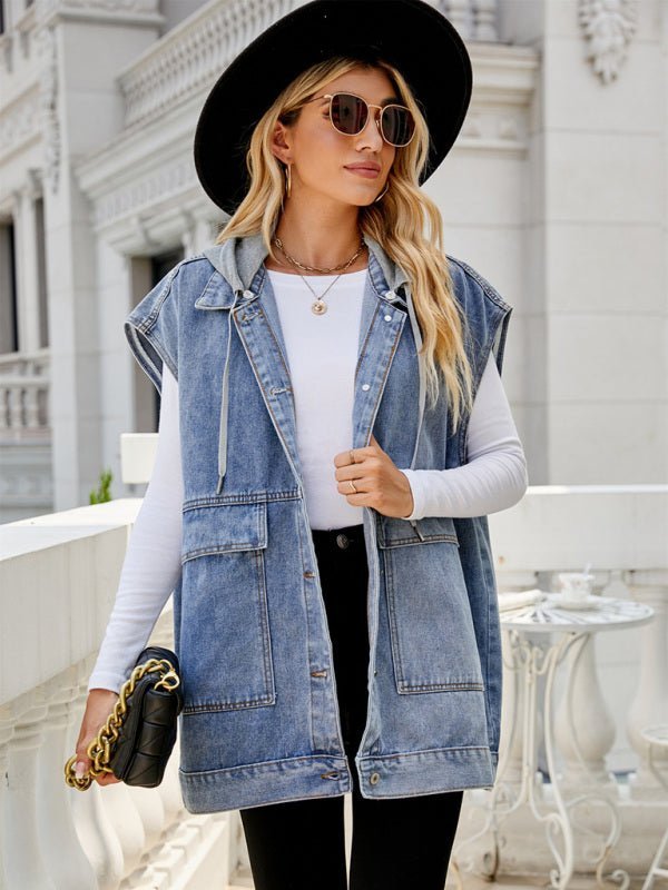 Drune | Neues Denim-Weste Sommermode-Trend Denim ärmellose Weste